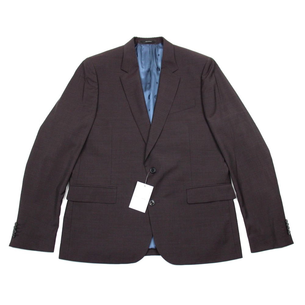 Paul Smith Suit 44 R (54 EU) Mens Wool Soho Tailored Fit Burgundy Purple 2 Piece